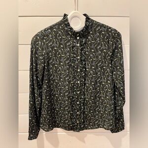 🖤 Black Floral Ruffle Blouse – Simons Exclusive TWIK (Size P/S)🖤